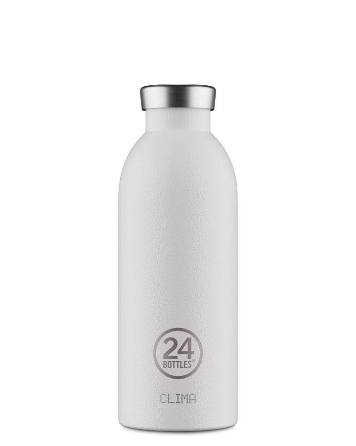 Thermos Trinkflasche aus Edelstahl 500 ml, weiss, personalisierbar, Clima Bottle Arctic White - 24Bottles