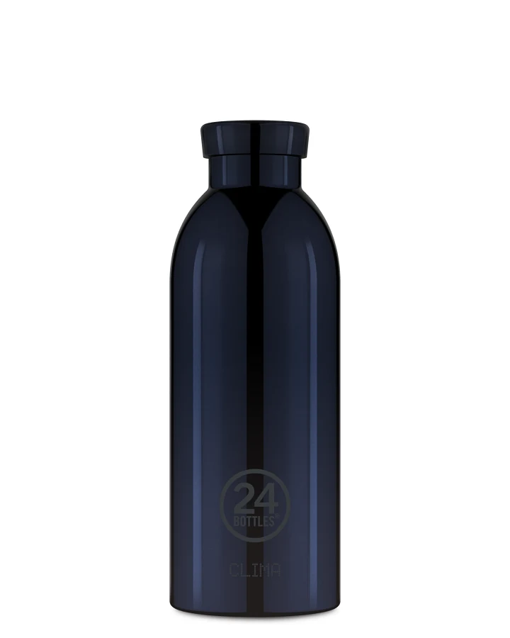 Thermos Trinkflasche aus Edelstahl 500 ml, schwarz, personalisierbar, Clima Bottle Black Radiance - 24Bottles