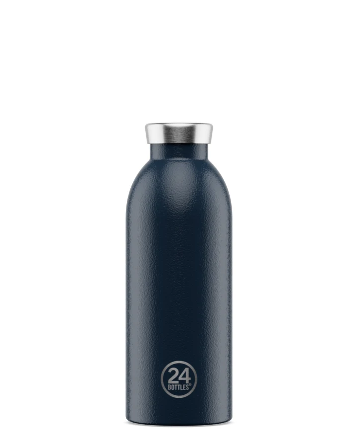 Produktseite: Thermos Trinkflasche aus Edelstahl 500 ml, blau, personalisierbar, Clima Bottle Deep Blue - 24Bottles