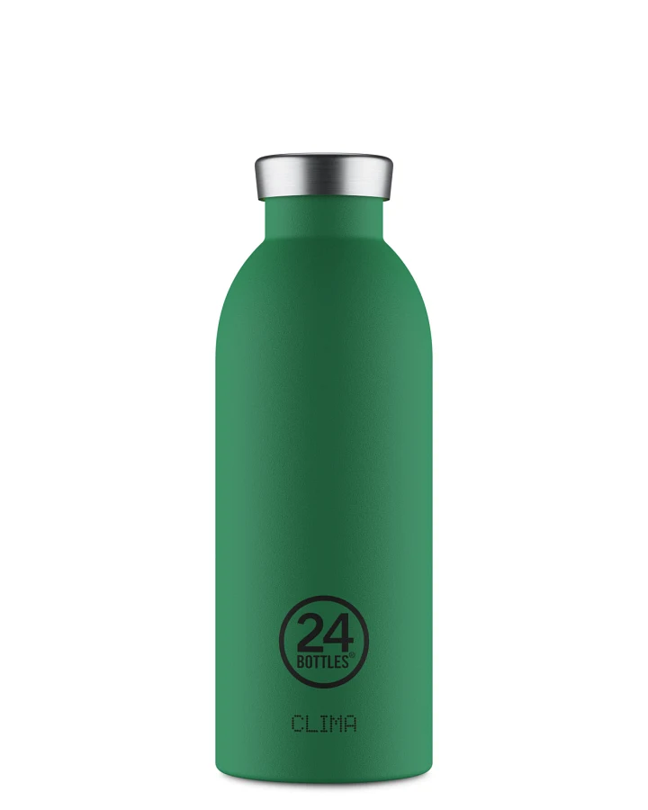 Thermos Trinkflasche aus Edelstahl 500 ml, grün, personalisierbar, Clima Bottle Emerald Green - 24Bottles