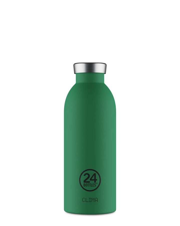Thermos Trinkflasche aus Edelstahl 500 ml, grün, personalisierbar, Clima Bottle Emerald Green - 24Bottles