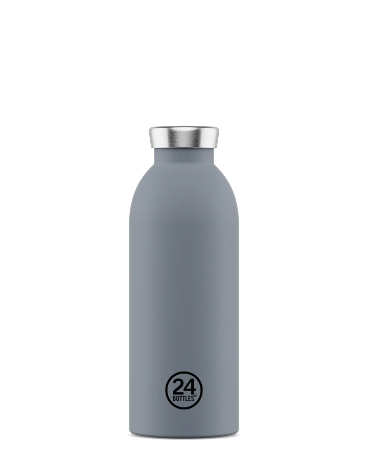 Thermos Trinkflasche aus Edelstahl 500 ml, grau, personalisierbar, Clima Bottle Formal Grey - 24Bottles