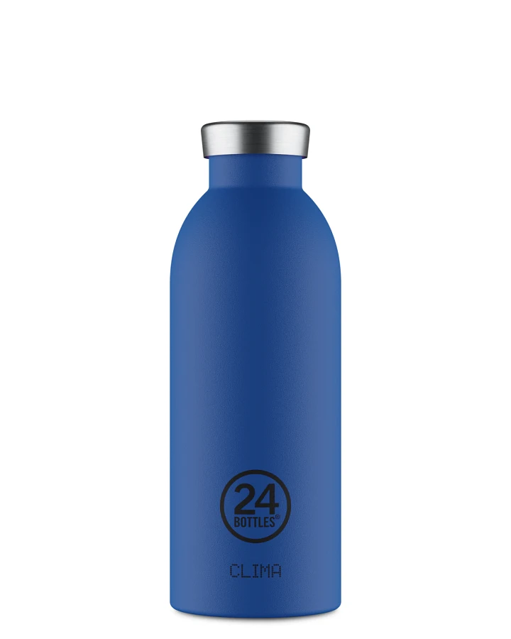 Thermos Trinkflasche aus Edelstahl 500 ml, blau, personalisierbar, Clima Bottle Gold Blue - 24Bottles