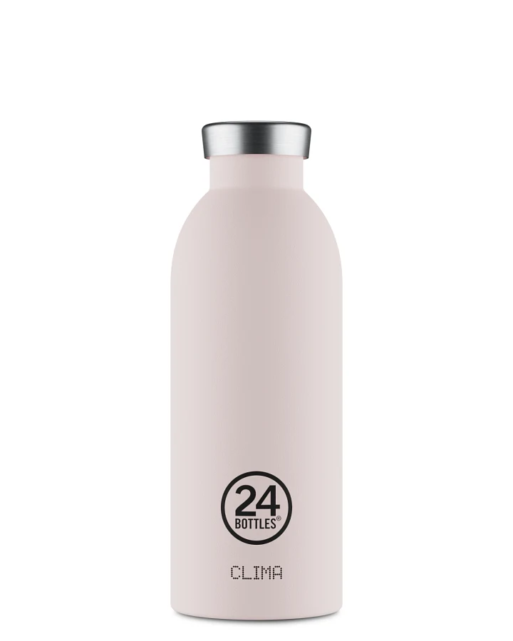 Thermos Trinkflasche aus Edelstahl 500 ml, grau, personalisierbar, Clima Bottle Gravity - 24Bottles