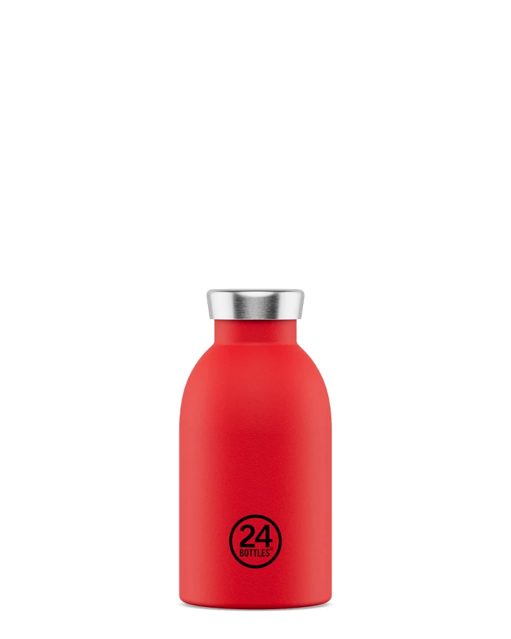 Thermos Trinkflasche aus Edelstahl 330 ml, rot, personalisierbar, Clima Bottle Hot Red - 24Bottles