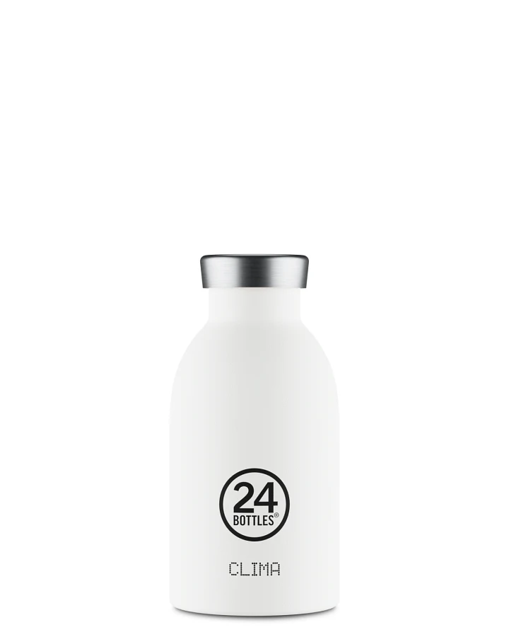 Thermos Trinkflasche aus Edelstahl 330 ml, weiss, personalisierbar, Clima Bottle Ice White - 24Bottles