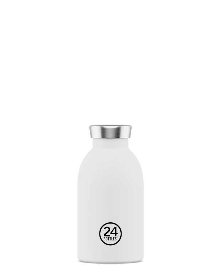 Thermos Trinkflasche aus Edelstahl 330 ml, weiss, personalisierbar, Clima Bottle Ice White - 24Bottles