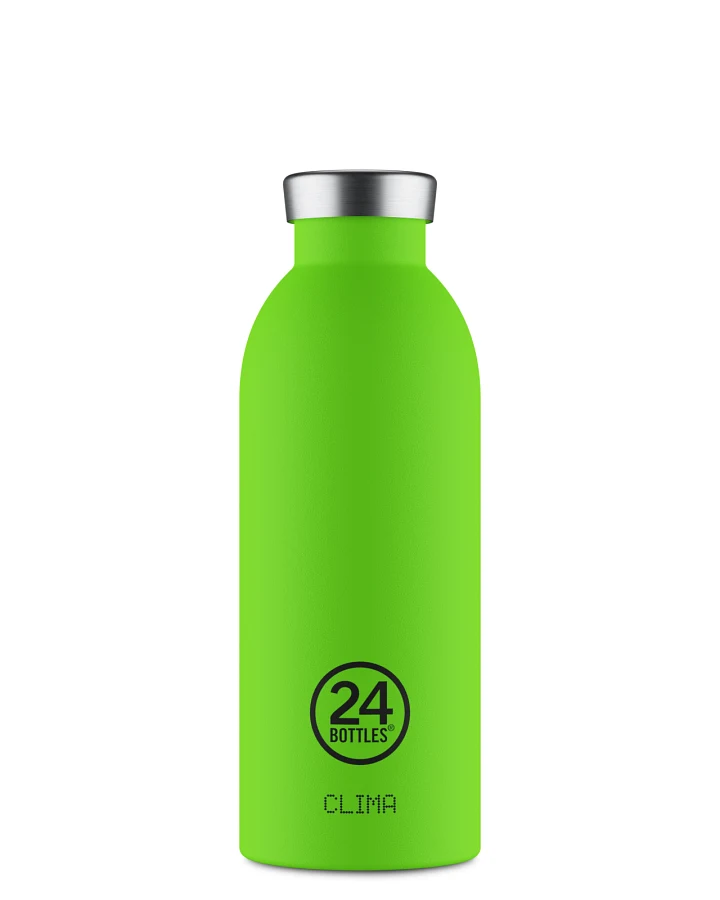Thermos Trinkflasche aus Edelstahl 500 ml, grün, personalisierbar, Clima Bottle Lime Green - 24Bottles