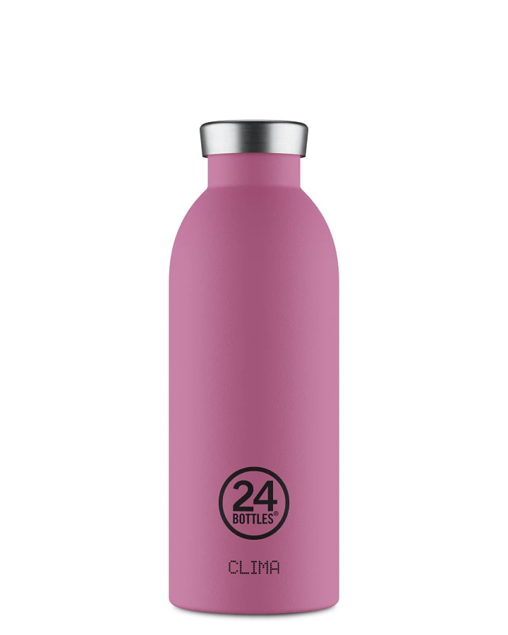 Thermos Trinkflasche aus Edelstahl 500 ml, mauve, personalisierbar, Clima Bottle Mauve - 24Bottles
