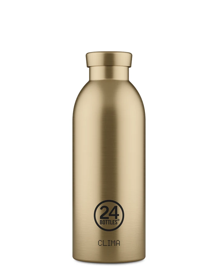 Thermos Trinkflasche aus Edelstahl 500 ml, gold, personalisierbar, Clima Bottle Sparkling Gold - 24Bottles