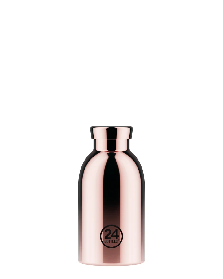 Thermos Trinkflasche aus Edelstahl 330 ml, gold, personalisierbar, Clima Bottle Rose Gold - 24Bottles