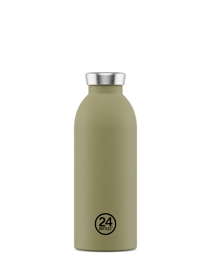 Thermos Trinkflasche aus Edelstahl 500 ml, salbeigrün, personalisierbar, Clima Bottle Sage - 24Bottles