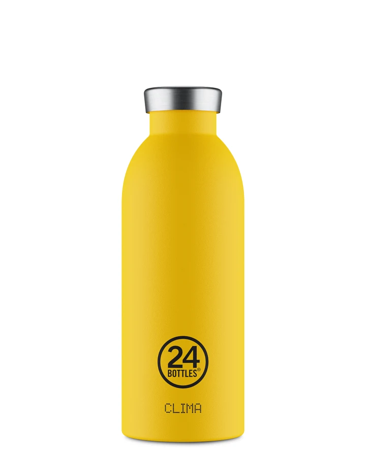 Thermos Trinkflasche aus Edelstahl 500 ml, gelb, personalisierbar, Clima Bottle Taxi Yellow - 24Bottles