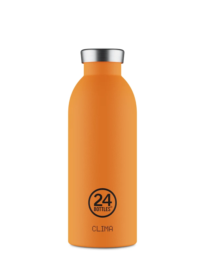 Thermos Trinkflasche aus Edelstahl 500 ml, orange, personalisierbar, Clima Bottle Total Orange - 24Bottles