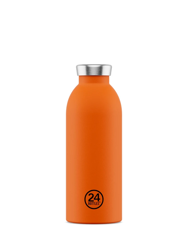 Thermos Trinkflasche aus Edelstahl 500 ml, orange, personalisierbar, Clima Bottle Total Orange - 24Bottles