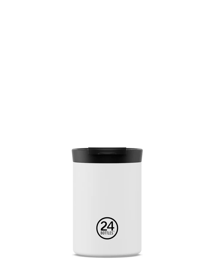 Thermos Becher to go, Isolierbecher 350 ml, weiss, personalisierbar, Travel Tumbler Ice White - 24Bottles