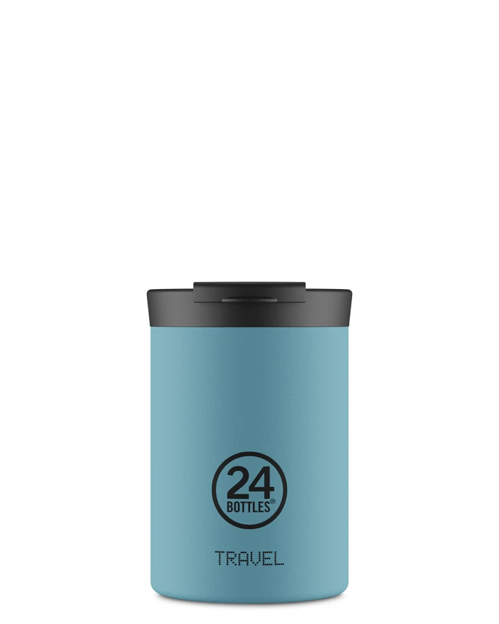 Thermos Becher to go, Isolierbecher 350 ml, blau, personalisierbar, Travel Tumbler Powder Blue - 24Bottles