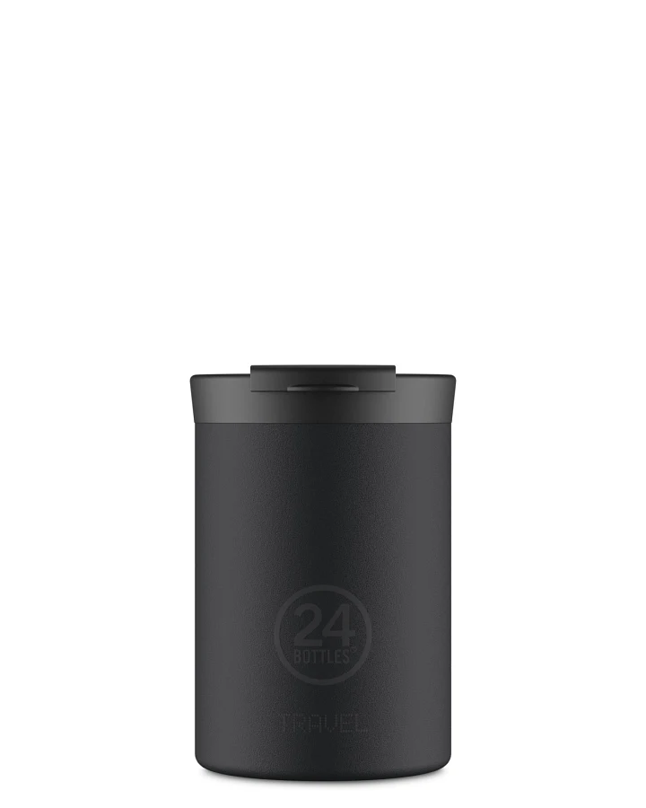 Thermos Becher to go, Isolierbecher 350 ml, schwarz, personalisierbar, Travel Tumbler Tuxedo Black - 24Bottles