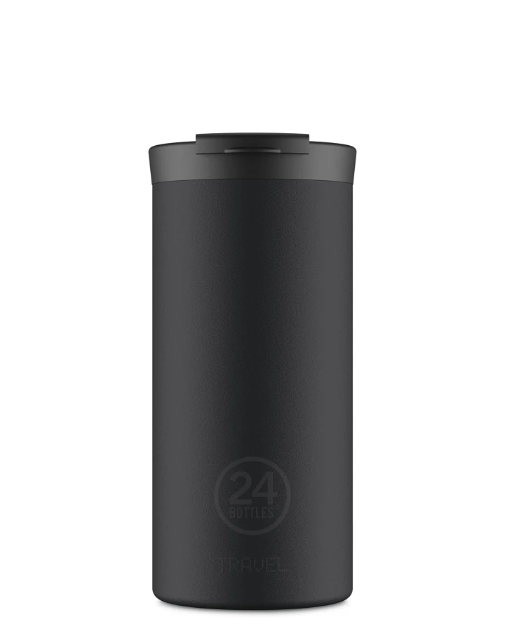 Thermos Becher to go, Isolierbecher 600 ml, schwarz, personalisierbar, Travel Tumbler Tuxedo Black - 24Bottles