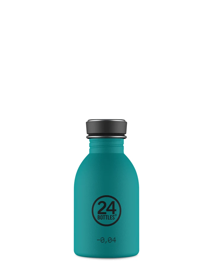 Trinkflasche aus Edelstahl 250 ml, blau, personalisierbar, Urban Bottle Atlantic Bay - 24Bottles