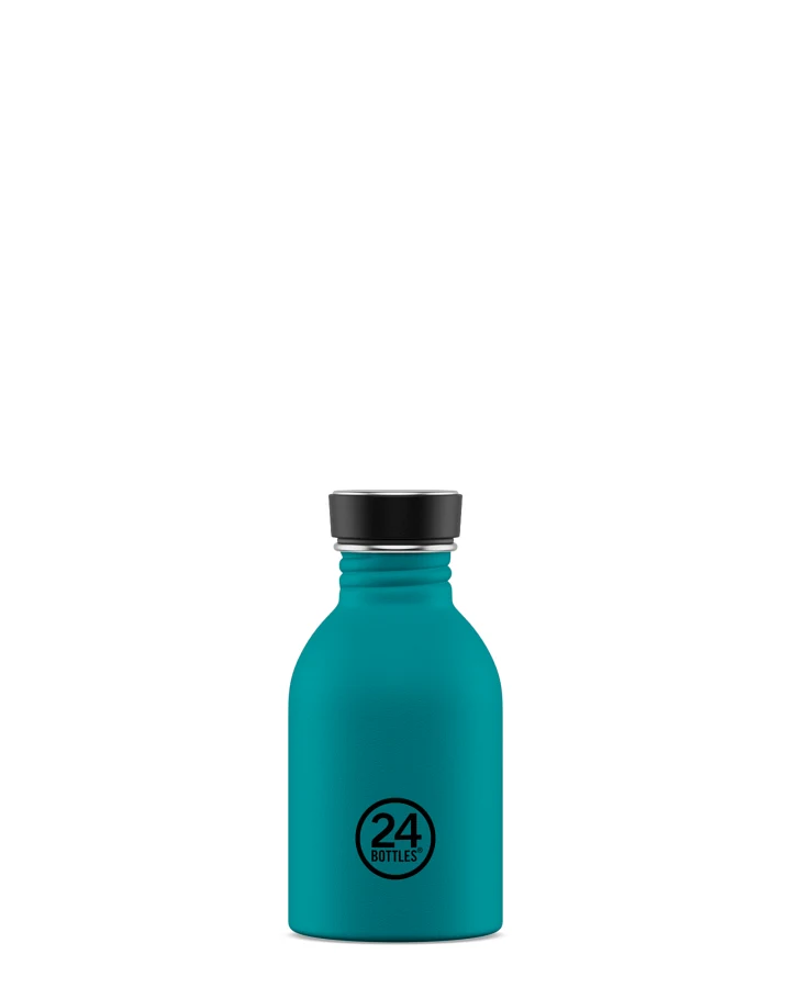 Produktseite: Trinkflasche aus Edelstahl 250 ml, blau, personalisierbar, Urban Bottle Atlantic Bay - 24Bottles