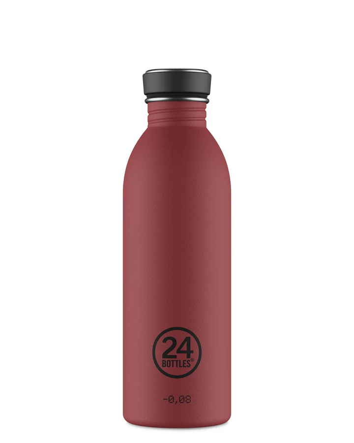 Trinkflasche aus Edelstahl 500 ml, rot, personalisierbar, Urban Bottle Country Red - 24Bottles