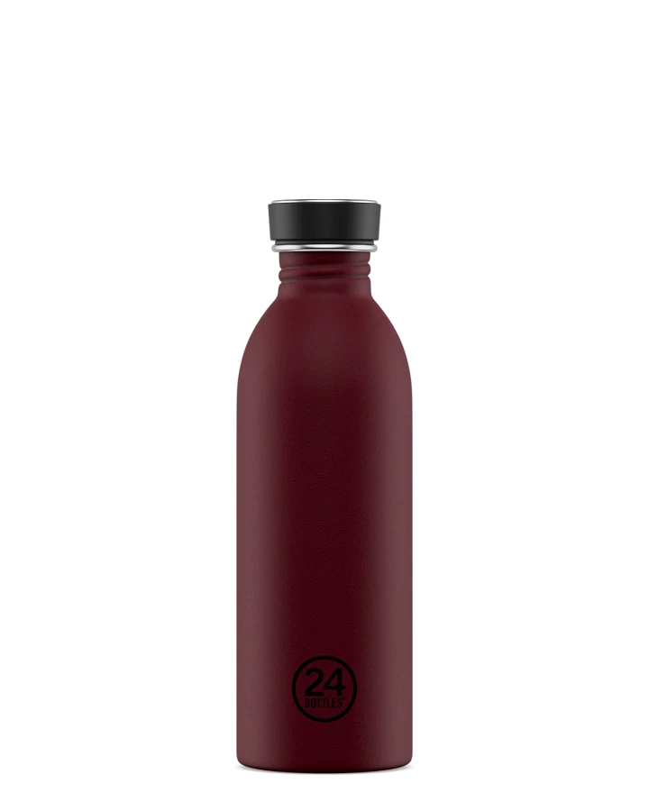 Trinkflasche aus Edelstahl 500 ml, rot, personalisierbar, Urban Bottle Country Red - 24Bottles