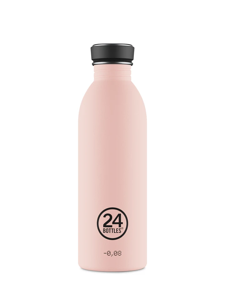 Trinkflasche aus Edelstahl 500 ml, pink, personalisierbar, Urban Bottle Dusty Pink - 24Bottles