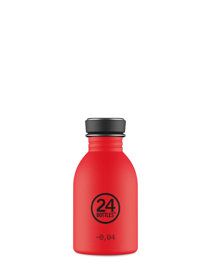 Trinkflasche aus Edelstahl 250 ml, rot, personalisierbar, Urban Bottle Hot Red - 24Bottles