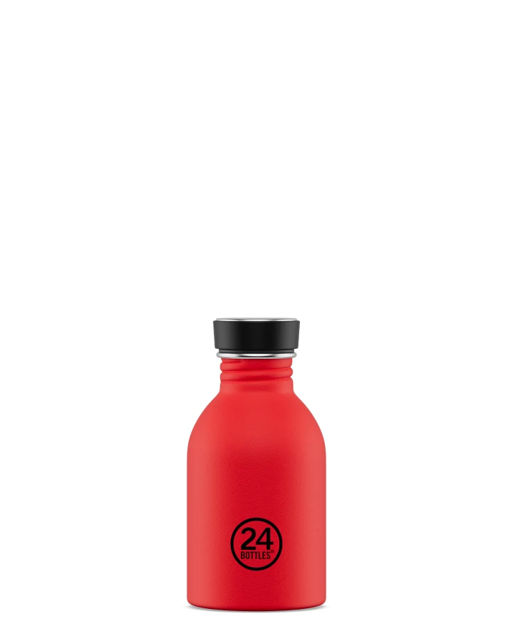 Trinkflasche aus Edelstahl 250 ml, rot, personalisierbar, Urban Bottle Hot Red - 24Bottles