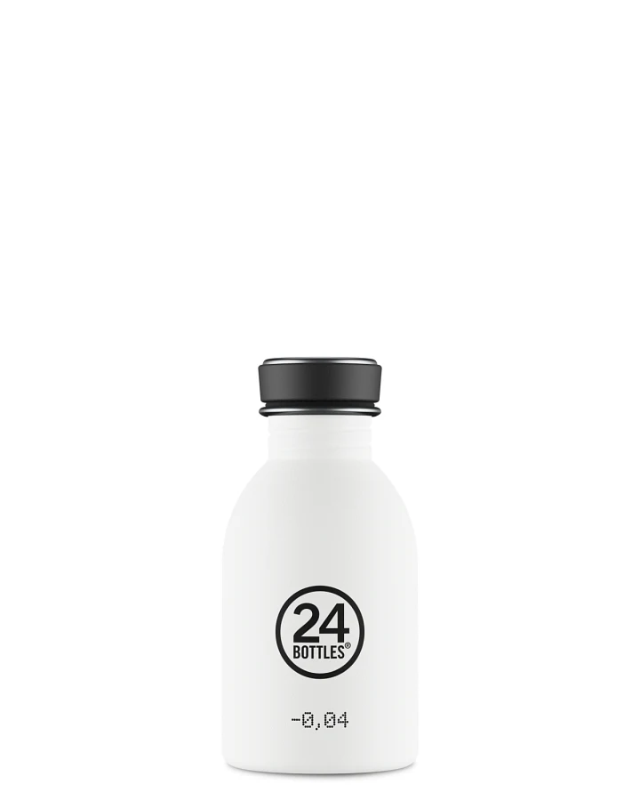 Trinkflasche aus Edelstahl 250 ml, weiss, personalisierbar, Urban Bottle Ice White - 24Bottles