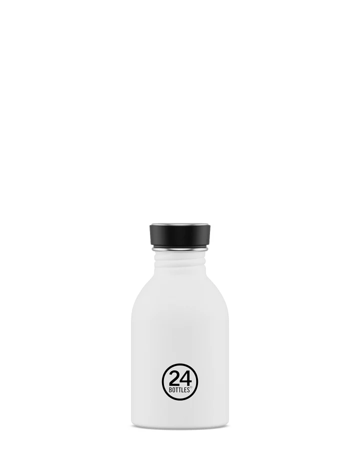 Trinkflasche aus Edelstahl 250 ml, weiss, personalisierbar, Urban Bottle Ice White - 24Bottles