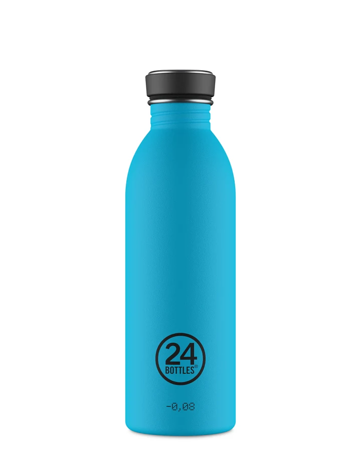 Trinkflasche aus Edelstahl 500 ml, blau, personalisierbar, Urban Bottle Lagoon Blue - 24Bottles