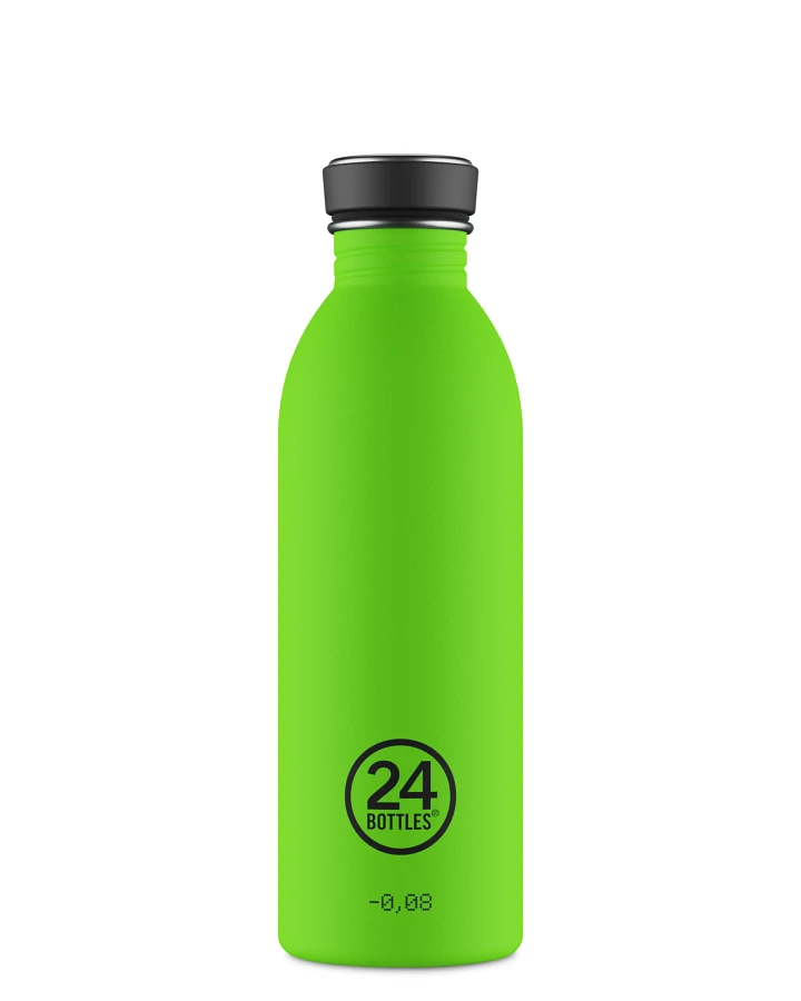 Trinkflasche aus Edelstahl 500 ml, grün, personalisierbar, Urban Bottle Lime Green - 24Bottles