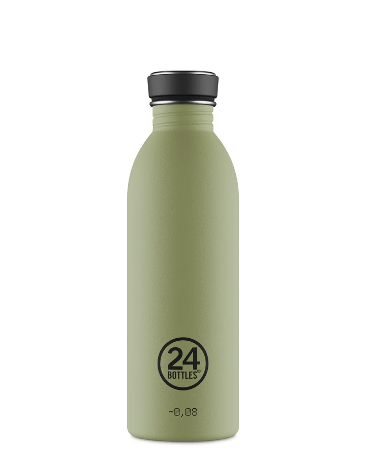 Trinkflasche aus Edelstahl 500 ml, salbeigrün, personalisierbar, Urban Bottle Sage - 24Bottles