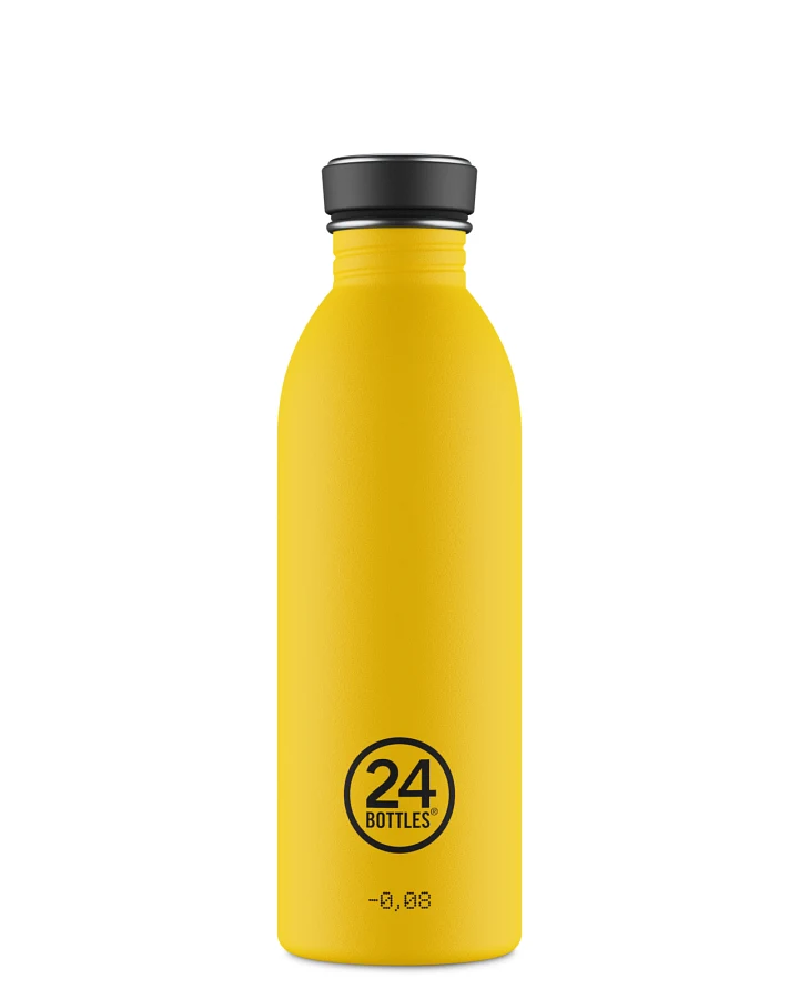 Trinkflasche aus Edelstahl 500 ml, gelb, personalisierbar, Urban Bottle Taxi Yellow - 24Bottles