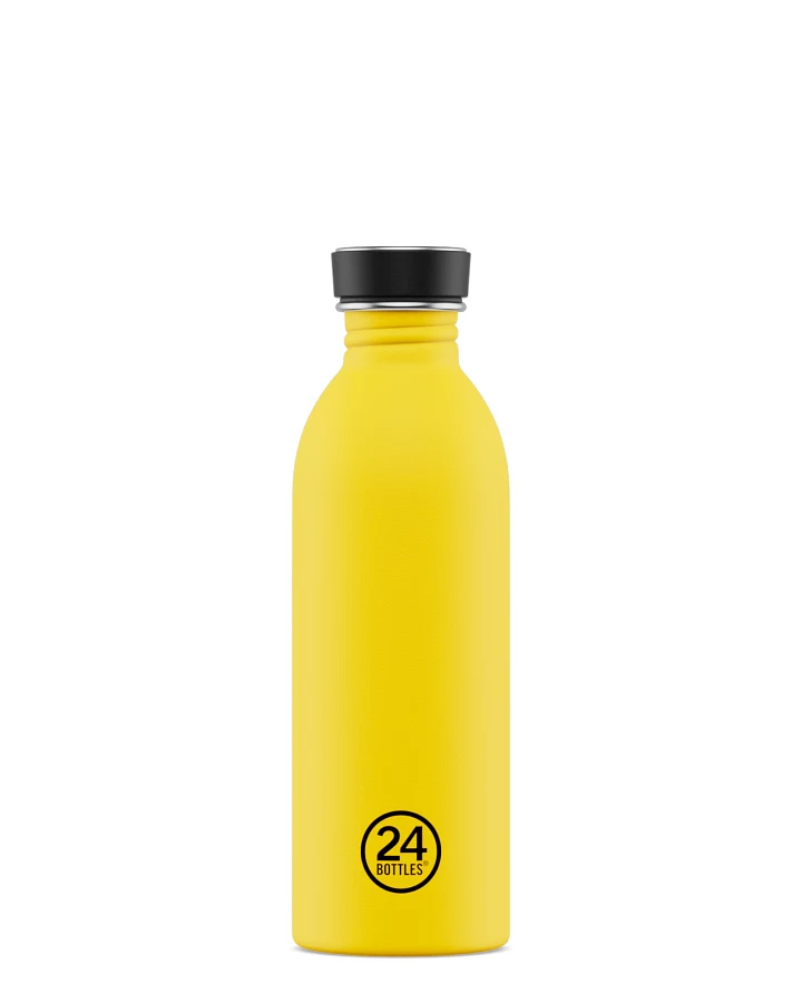 Trinkflasche aus Edelstahl 500 ml, gelb, personalisierbar, Urban Bottle Taxi Yellow - 24Bottles