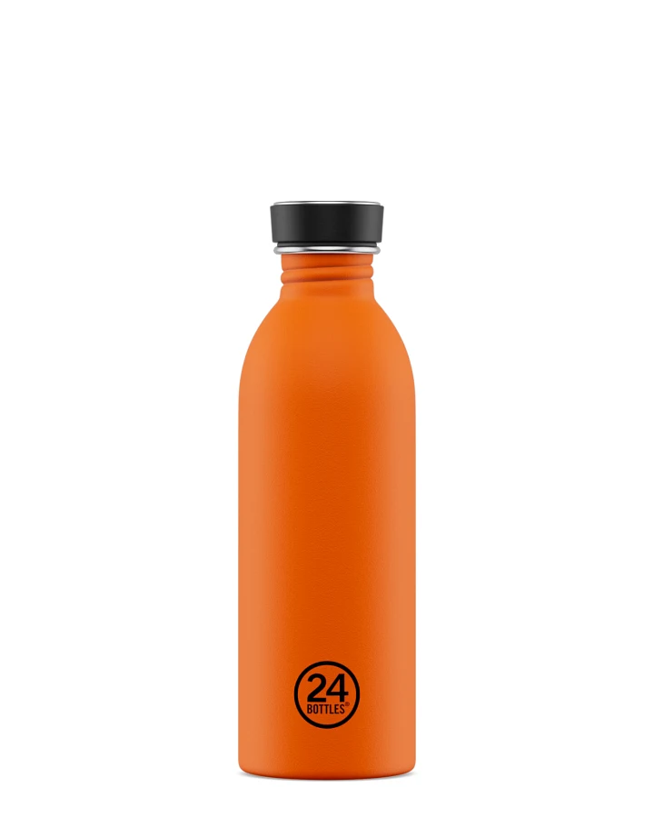 Trinkflasche aus Edelstahl 500 ml, orange, personalisierbar, Urban Bottle Total Orange - 24Bottles