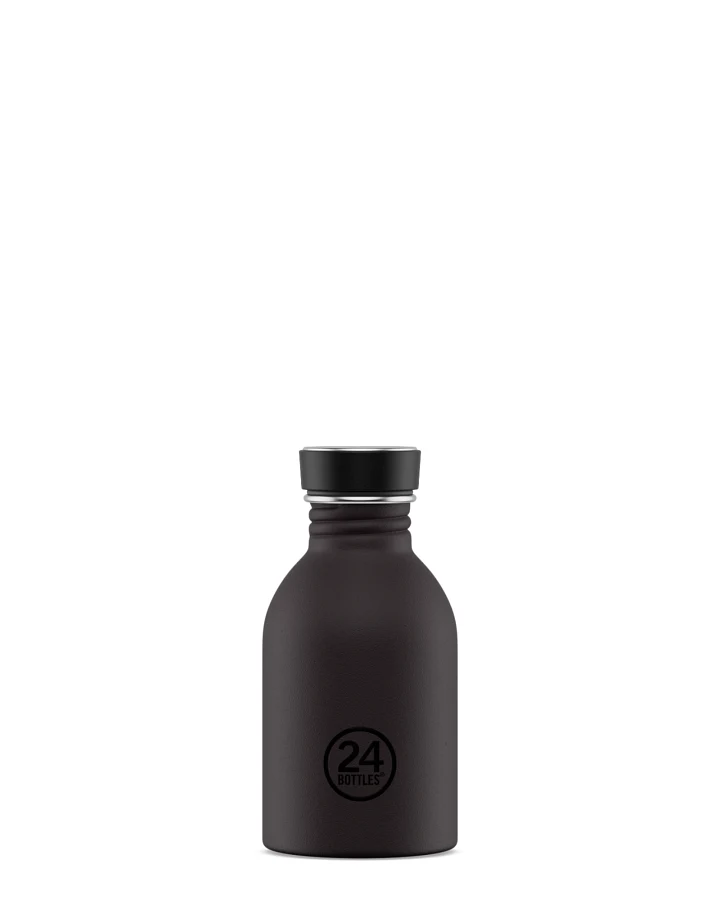 Trinkflasche aus Edelstahl 250 ml, schwarz, personalisierbar, Urban Bottle Tuxedo Black - 24Bottles