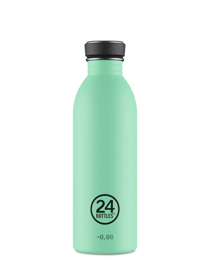 Trinkflasche aus Edelstahl 500 ml, grün, personalisierbar, Urban Bottle Aqua Green - 24Bottles