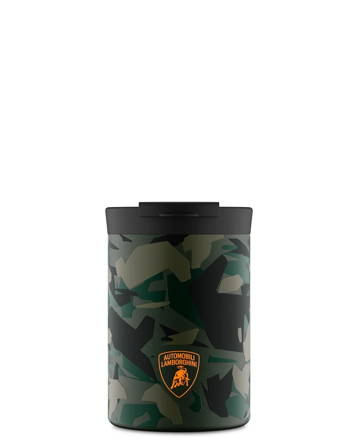 Thermos Becher to go, Isolierbecher 350 ml, grün, Travel Tumbler Automobili Lamborghini Sterrato Bosco - 24Bottles