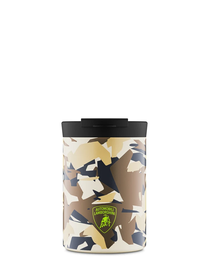 Thermos Becher to go, Isolierbecher 350 ml, Beige, Travel Tumbler Automobili Lamborghini Sterrato Sabbia - 24Bottles