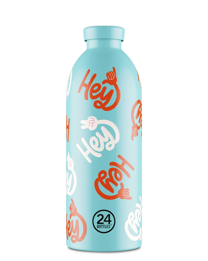 Thermos Trinkflasche aus Edelstahl 850 ml, blau, Clima Bottle Hey! Blue - 24Bottles