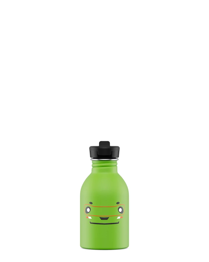 Kinderwasserflasche Edelstahl mit Strohhalm, BPA-frei 250 ml, grün, Kids Bottle Lamborghini Miura - 24Bottles