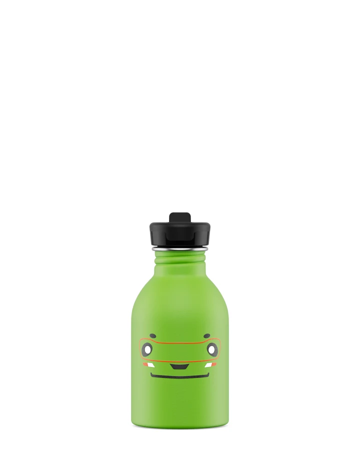 Kinderwasserflasche Edelstahl mit Strohhalm, BPA-frei 250 ml, grün, Kids Bottle Lamborghini Miura - 24Bottles