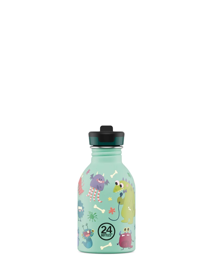 Kinderwasserflasche Edelstahl mit Strohhalm, BPA-frei 250 ml, , Kids Bottle Spooky Friends - 24Bottles