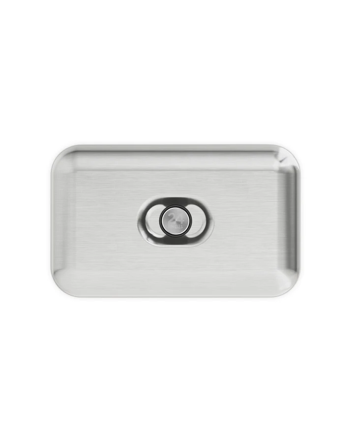 Edelstahl Lunch Box für Erwachsene 1,3 l, silber, gebürsteter Edelstahl, personalisierbar, Lunch Box Brushed Steel - 24Bottles