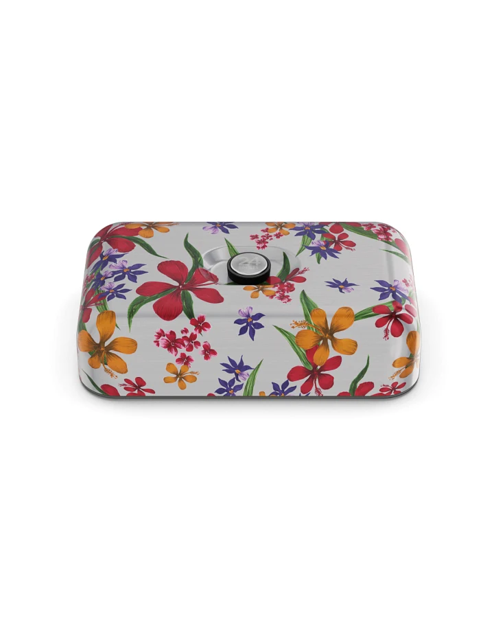 Edelstahl Lunch Box für Erwachsene 1,3 l, silber, mit Blumenmuster, Lunch box Amnesia - 24Bottles