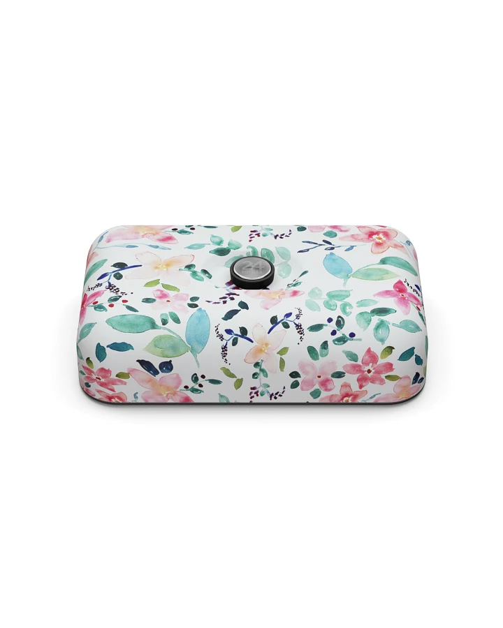 Edelstahl Lunch Box für Erwachsene 1,3 l, weiss, mit Blumenmuster, Lunch box Little Buds - 24Bottles