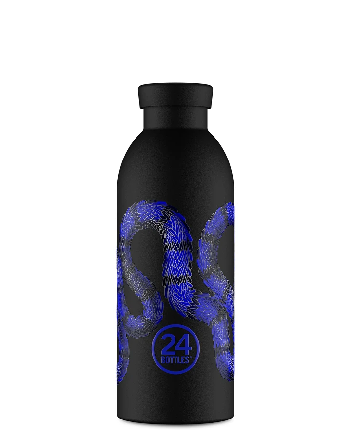 Thermos Trinkflasche aus Edelstahl 500 ml, schwarz, INTER x 24Bottles Black personalisierbar, Clima Bottle INTER x 24Bottles Black - 24Bottles
